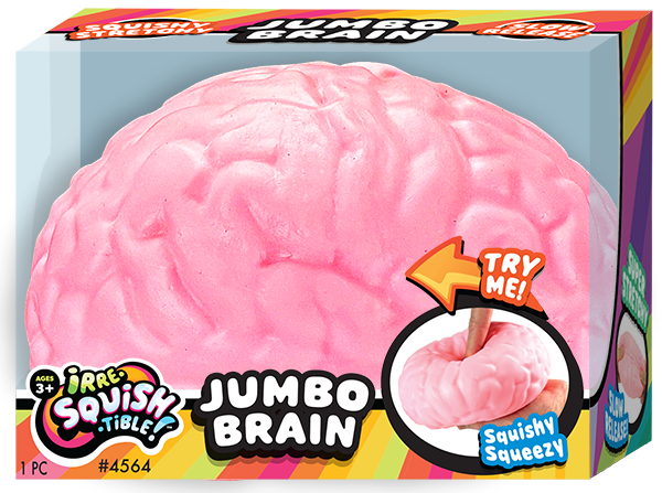 Irre-Squish-Tible Jumbo Brain – Giant Pink Brain Squishy
