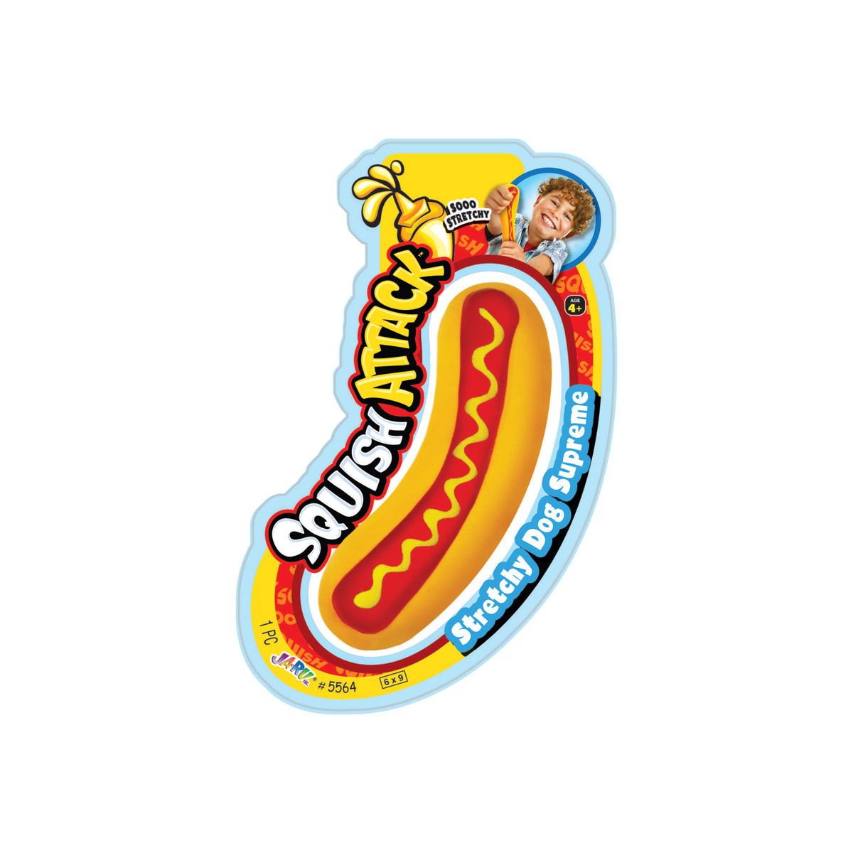 Squish Attack Stretchy Dog Supreme – Giant Stretchy Hot Dog