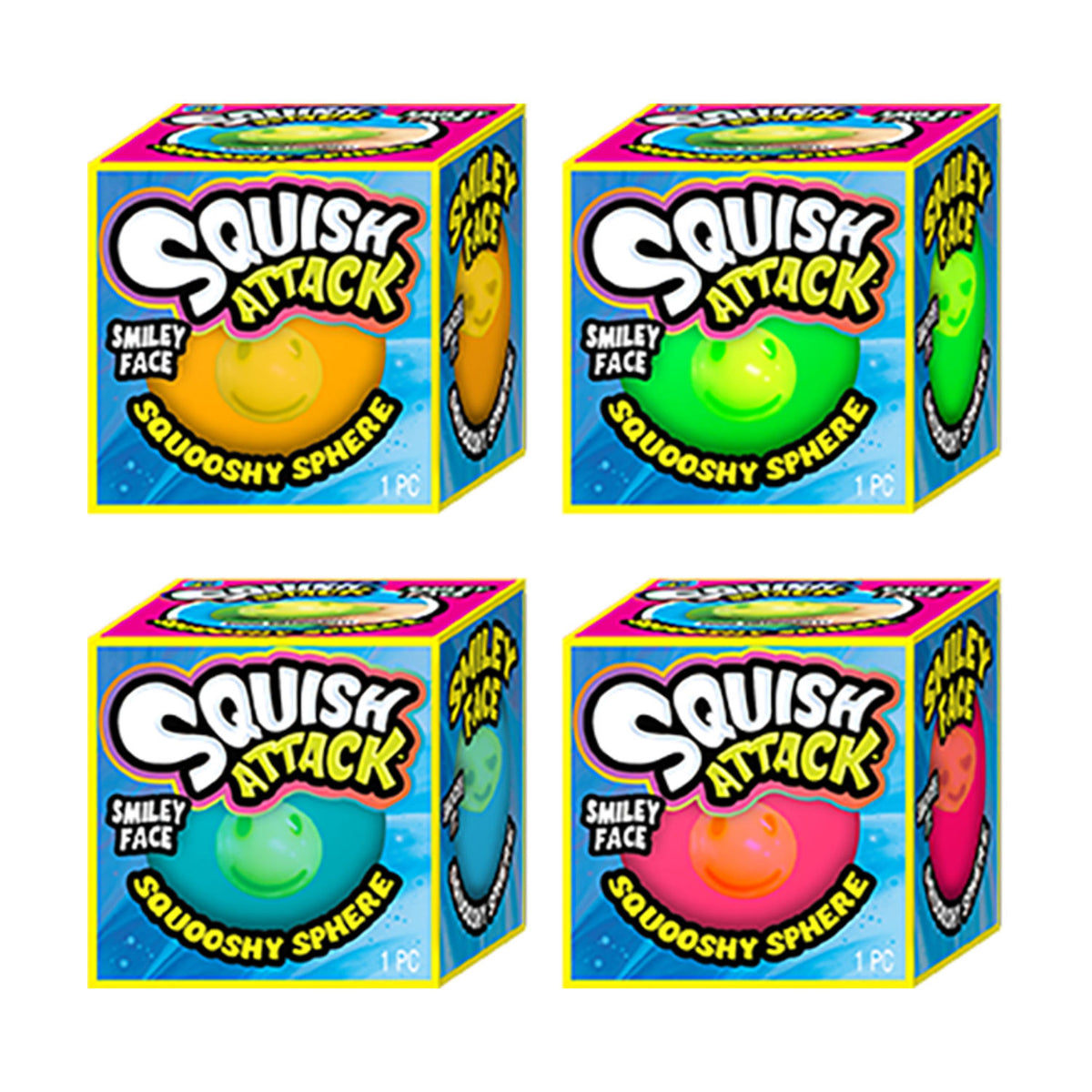 Squish Attack Smiley Face Squooshy Sphere