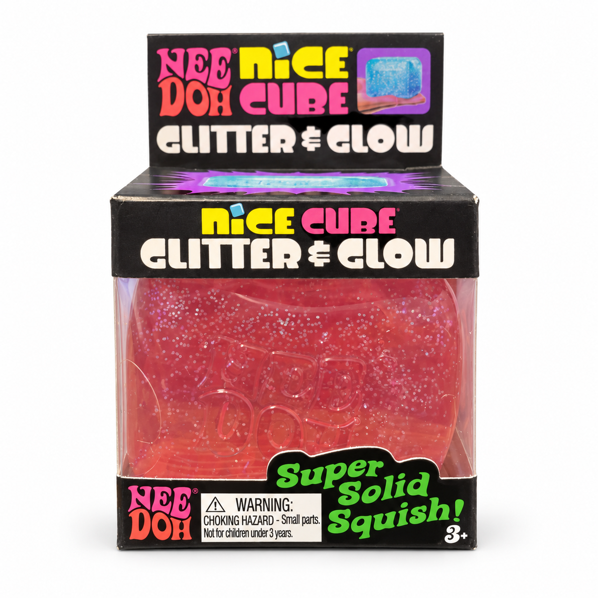 NeeDoh Nice Cube Glitter & Glow – Pink