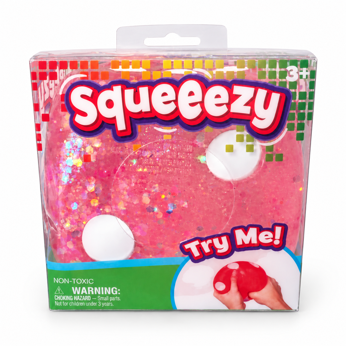 Squeeezy Glitter Squishy Dice – Pink