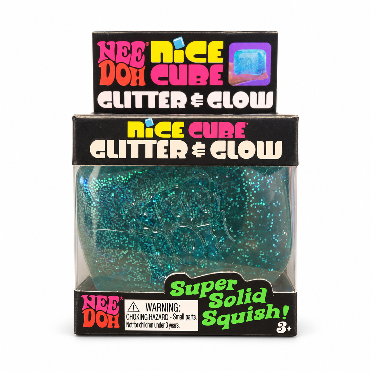 NeeDoh Nice Cube Glitter & Glow – Blue