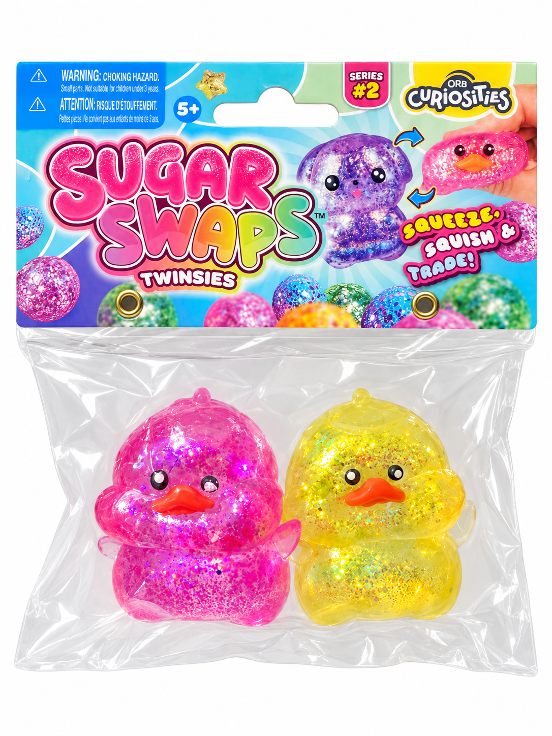 Sugar Swaps Twinsies Glitter Duck Squishies – 2 Pack